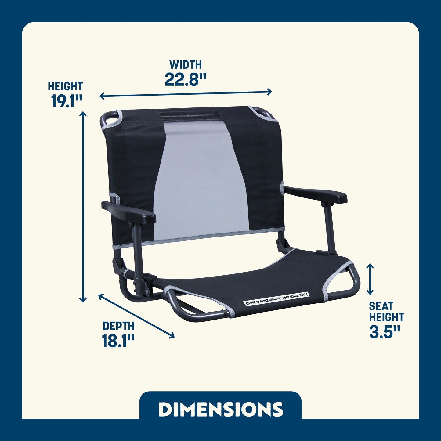 Big Comfort Stadium Chair™ with Armrests - Home Team Style