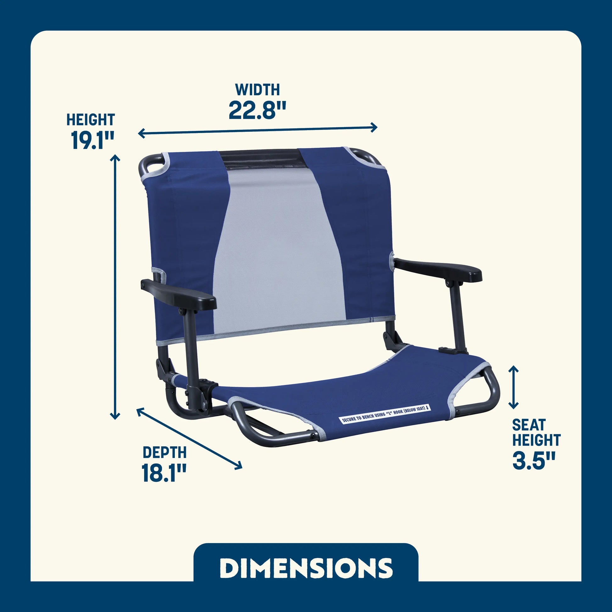 Big Comfort Stadium Chair™ with Armrests - Home Team Style