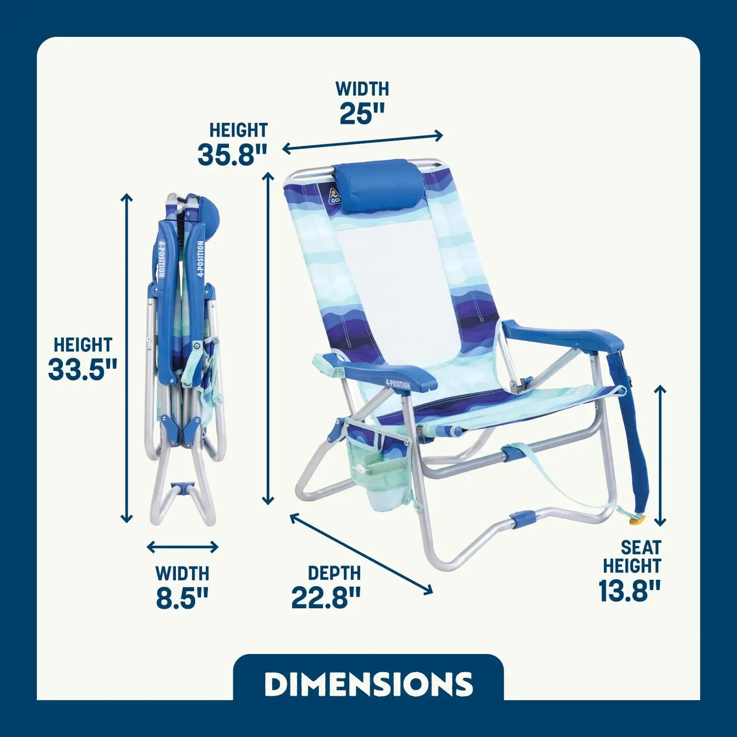 Bi-Fold Beach Chair™ - Sunny Coast Comfort