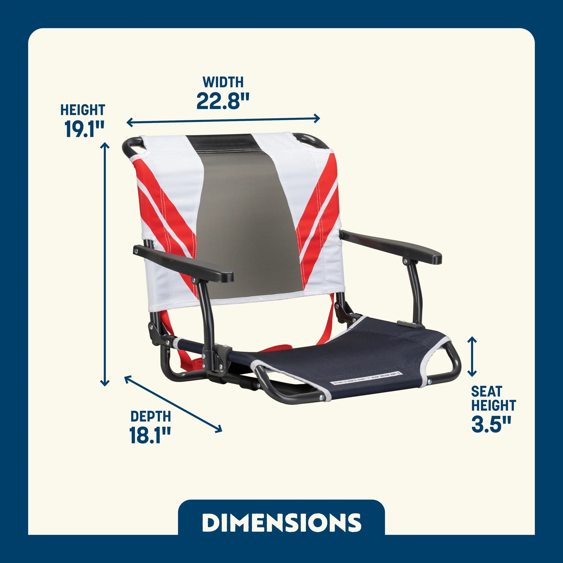 Big Comfort Stadium Chair™ with Armrests - Home Team Style