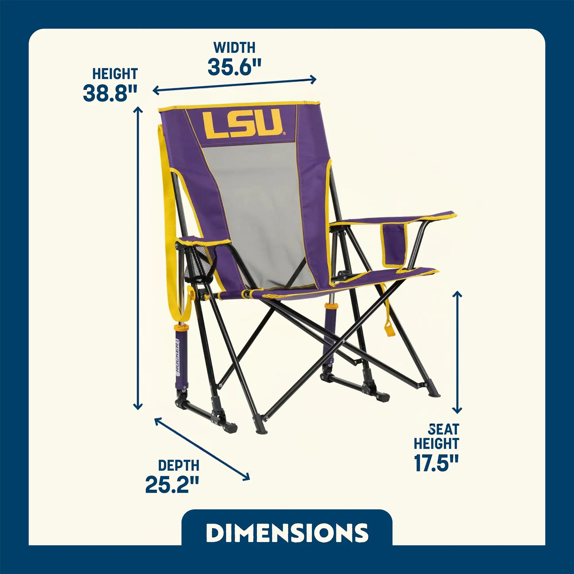 College Comfort Pro Rocker™ - LSU Tigers - Tailgate Style