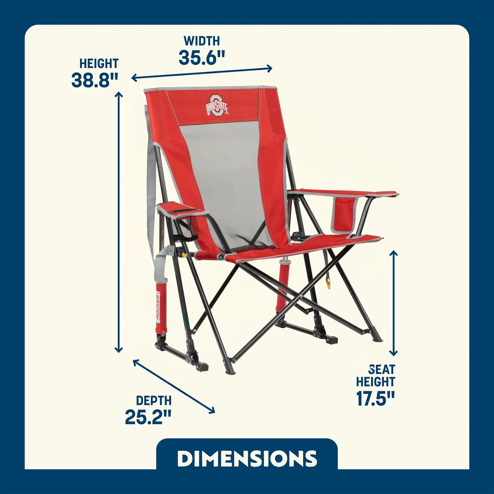 College Comfort Pro Rocker™ - Ohio State Buckeyes - Home Team Ready