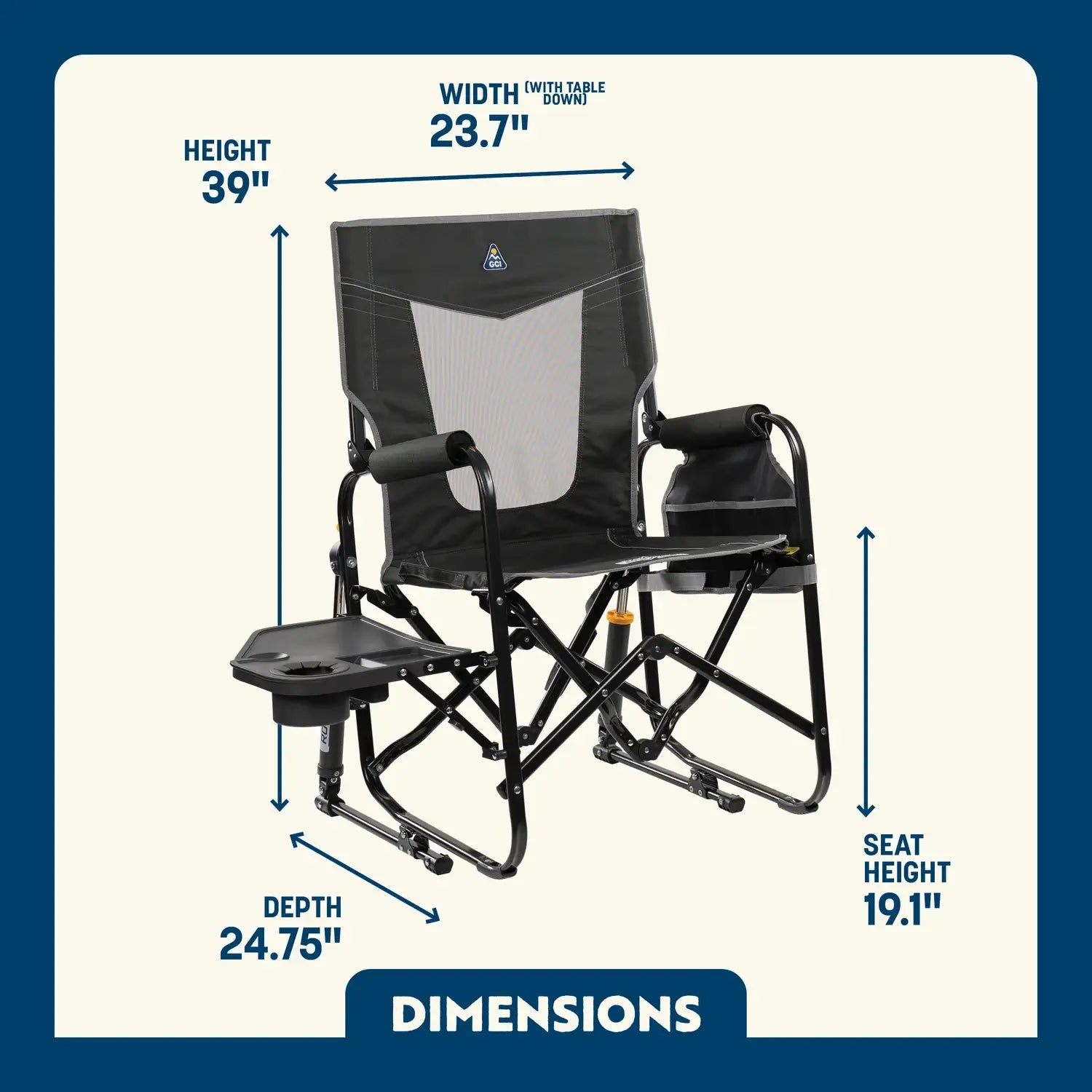 Stowaway Rocker™ with Side Table - Outdoor Kitchen Prep
