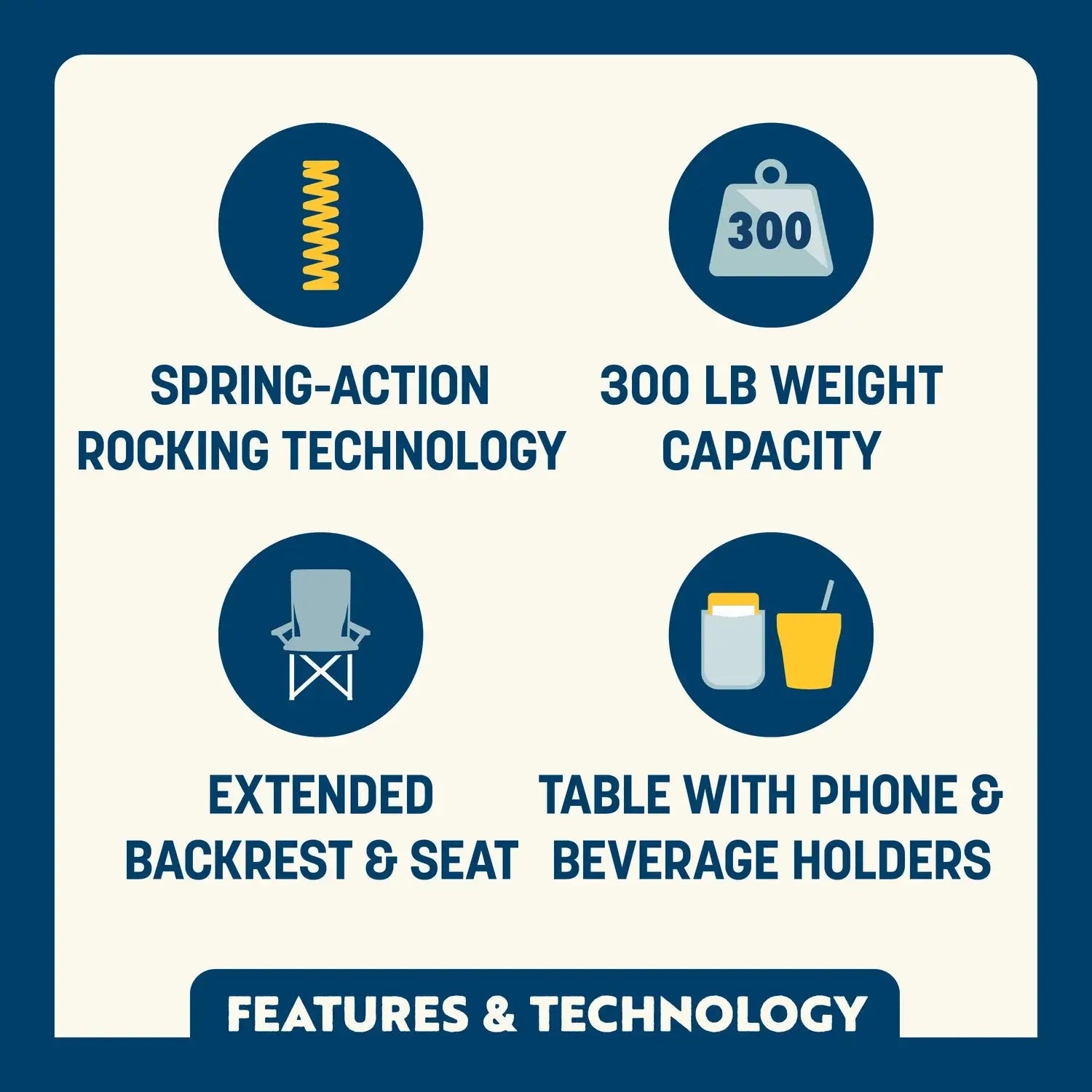 Stowaway Rocker™ with Side Table - Outdoor Kitchen Prep