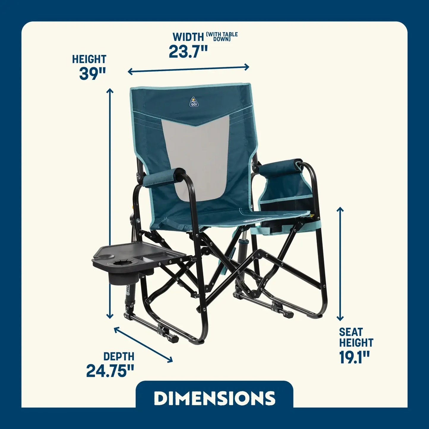 Stowaway Rocker™ with Side Table - Outdoor Kitchen Prep