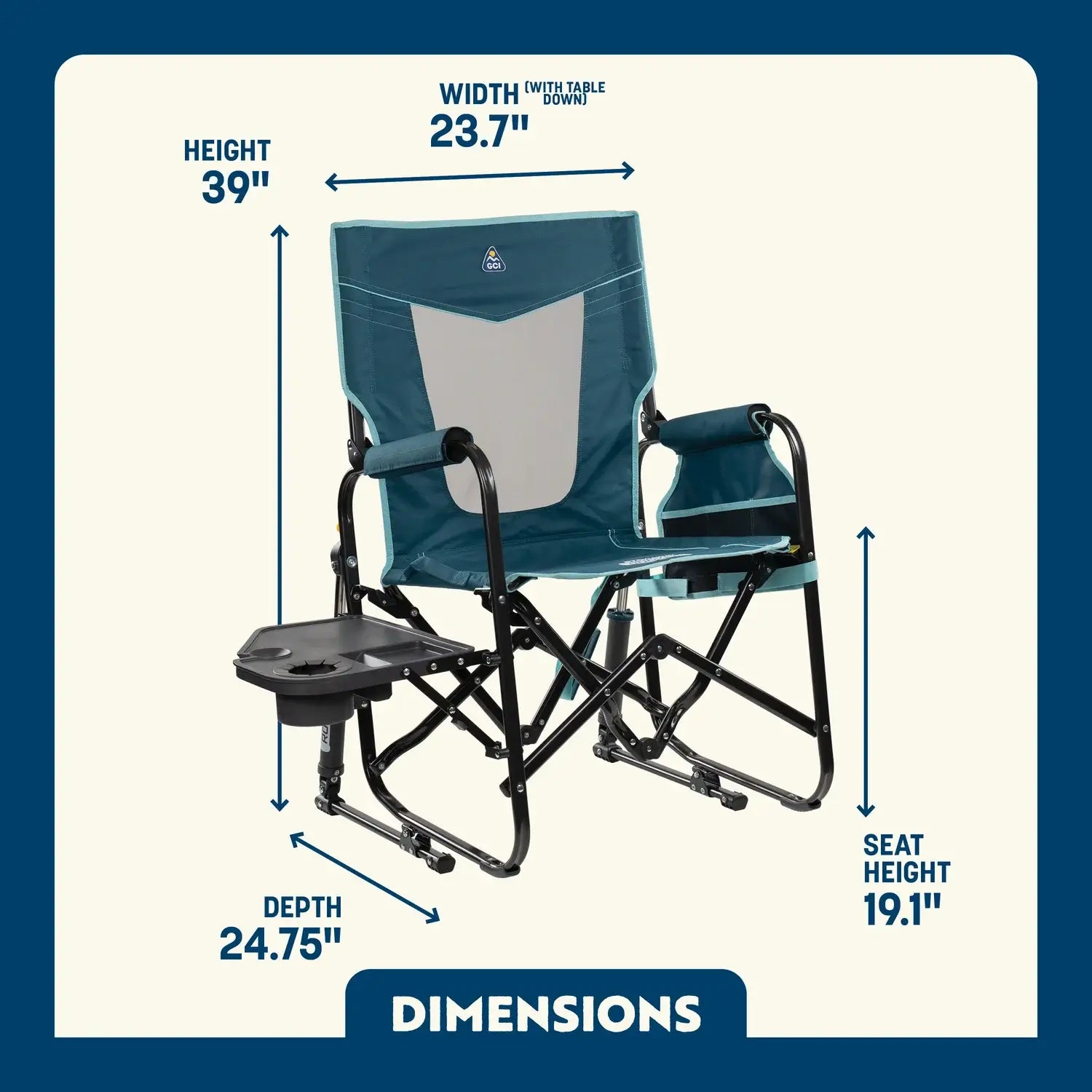 Stowaway Rocker™ with Side Table - Outdoor Kitchen Prep